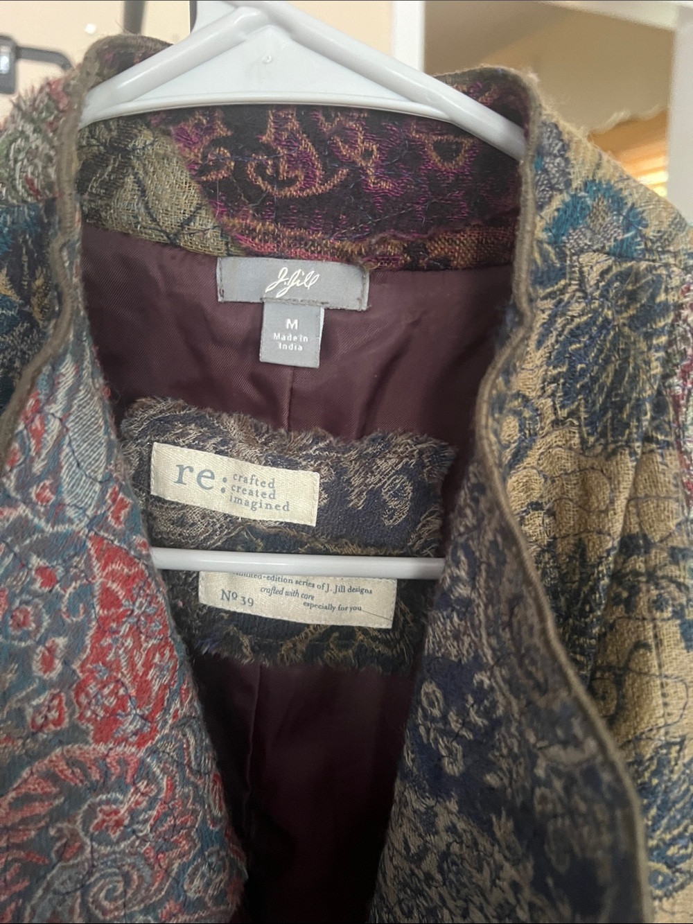 J. Jill Recrafted Multicolor Woven Coat Jacket - Medium